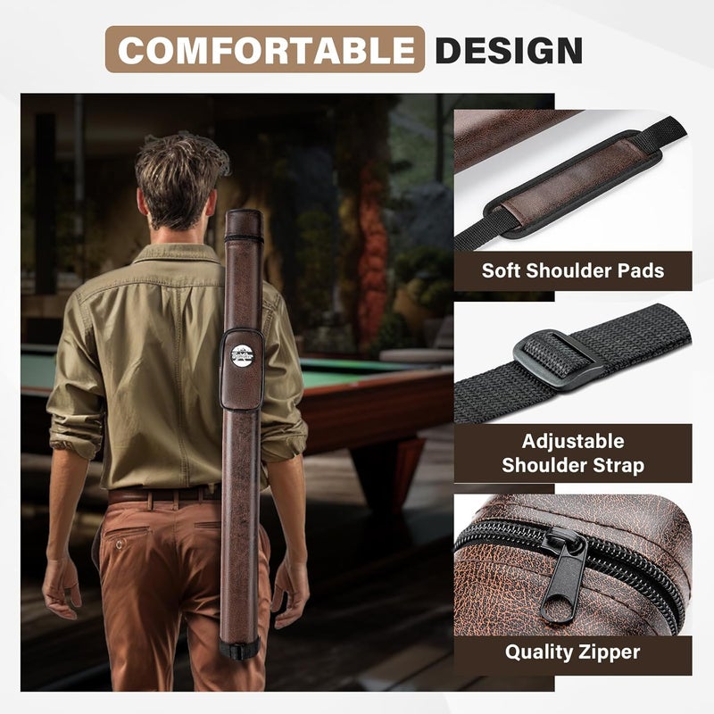 Trymaker Pool Cue Case, 1×1 Hard Pool Stick Case Holds 1 Complete of 2-Piece Cue (Not for 3/4 Cues), Made of Faux Leather Pool Cue Accessories - Image 5